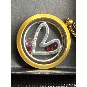 Origami Owl Gold Tone Heart Locket Charm Necklace - Custom Jewelry
